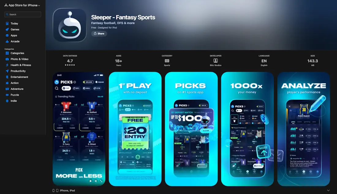 Sleeper App App Store Screenshot
